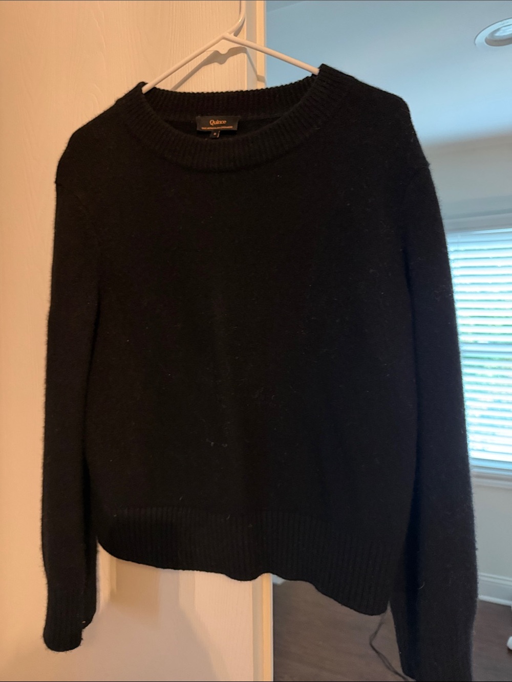 Quince Black Crewneck Knit Sweater